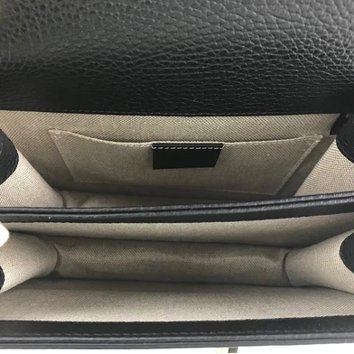 Gucci Interlocking leather bag with chain black thumbnail 8